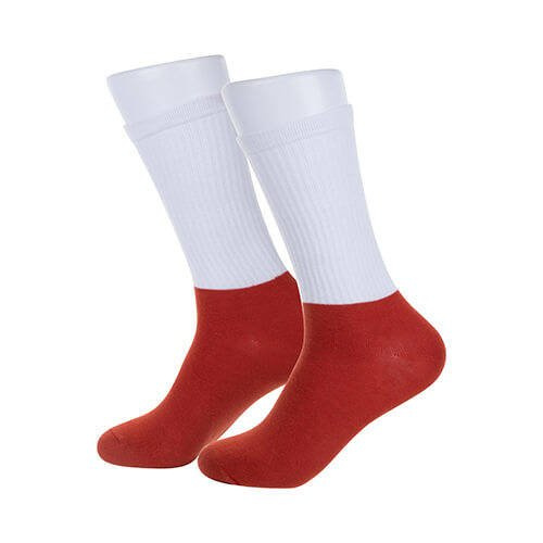 Calzini sportivi con piedino a sublimazione rosso