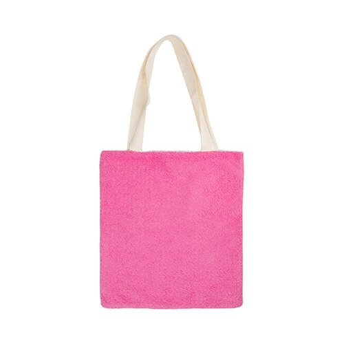 Sacchetto di peluche 34 x 37 cm per sublimazione - bianco e rosa