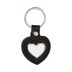 Portachiavi in pelle e metallo per la sublimazione – cuore - nero
