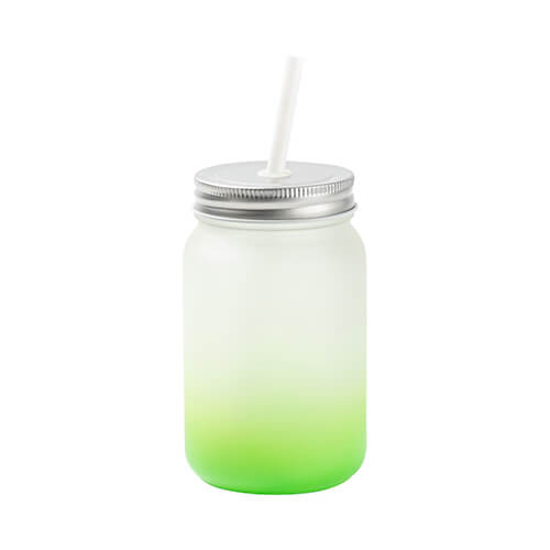 Mug Mason Jar 450 ml satinato senza manico per sublimazione - sfumatura verde