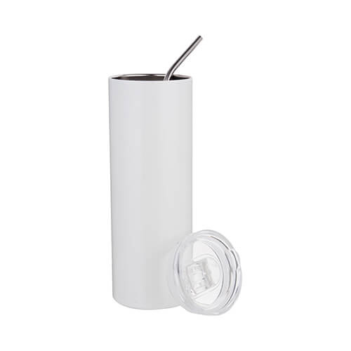 Tazza da 600 ml con cannuccia per sublimazione - bianco