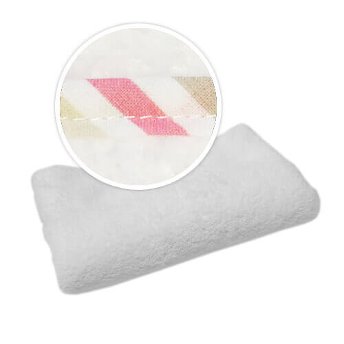Pled con bordi a striscie in colori rosa e griggio per sublimazione 