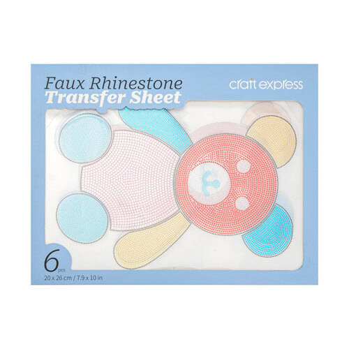 Un set di fogli con zirconi per trasferimento termico - Teddy bear