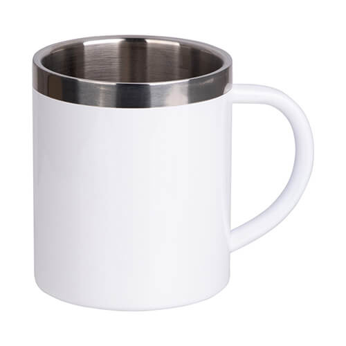 Tazza 300 ml in acciaio inox per sublimazione - bianca