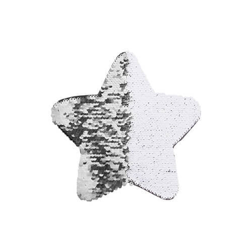Patch paillettes stella bicolore da sublimare - argento