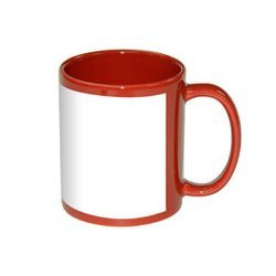 Tazza rosso con area bianca Sublimazione Termostampa