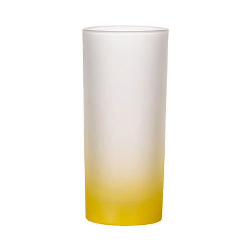 Vetro smerigliato da 200 ml con manico giallo per sublimazione