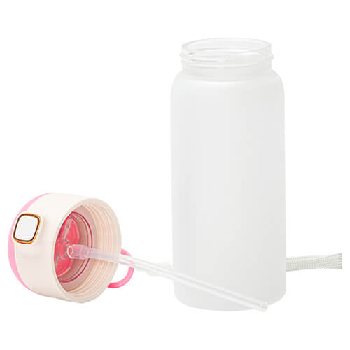 Bottiglia per bambini 450 ml con cannuccia in silicone per sublimazione - rosa