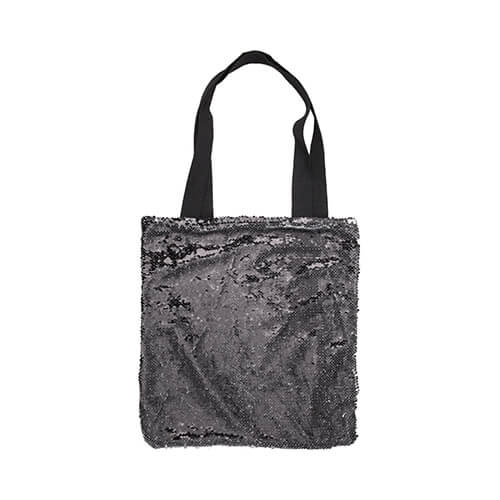 Borsa con paillettes bicolore 35 x 38 cm per sublimazione - nera