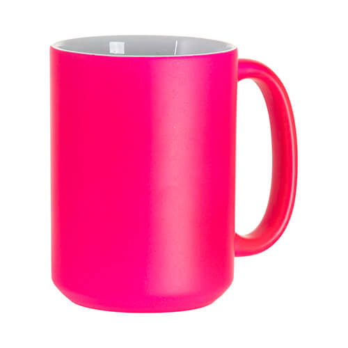 Tazza Max Fluo Color - rosa, opaca per trasferimento termico