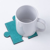Sottobicchiere in pelle a forma di puzzle per sublimazione - verde