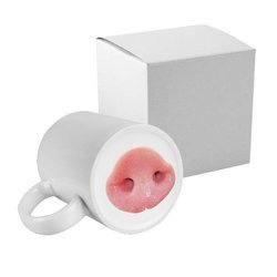 Tazza 330 ml con la stampa fondo - il maiale + la scatola Sublimazione Termostampa