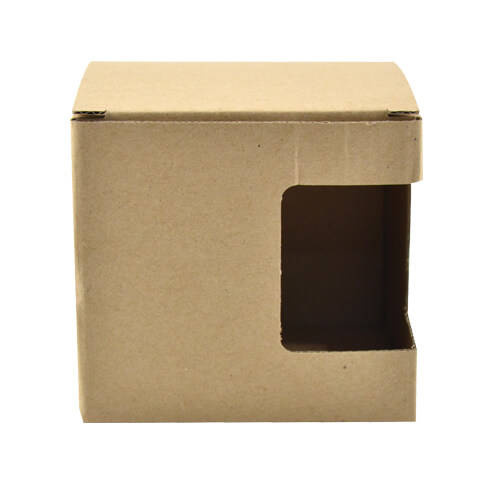 Una scatola per una tazza 330 ml - marrone con una finestra