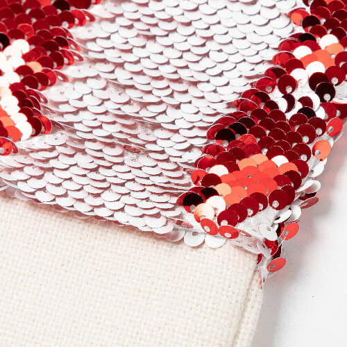 Calzino natalizio con paillettes rosse per sublimazione