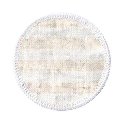 Sottobicchiere in tela Ø 10 cm panna con strisce giallo per sublimazione