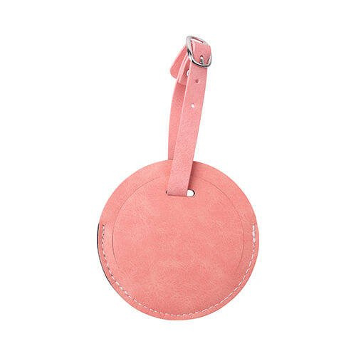 Etichetta per bagaglio in pelle per sublimazione - cerchio rosa