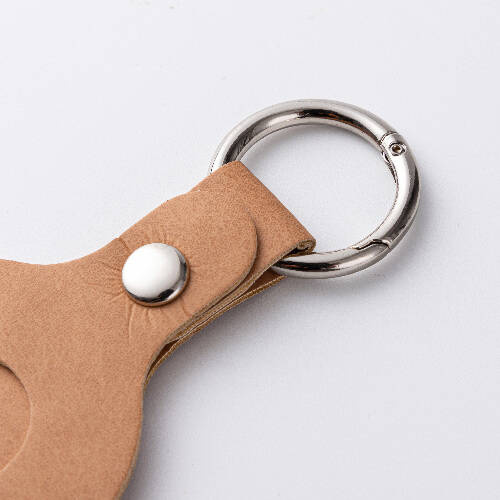 Portachiavi in pelle / custodia AirTag per sublimazione - Marrone