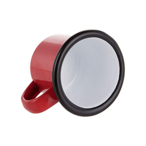 Tazza smaltato 100 ml con bordo nero Sublimazione Termostampa - rosso