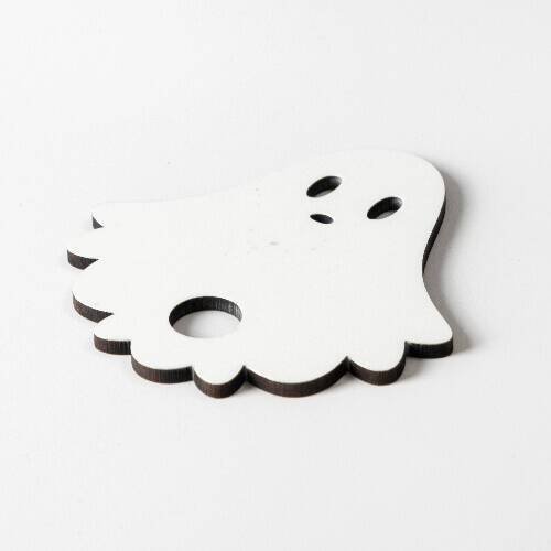 Targhetta con nome in fibra di legno per tazza 780 / 900 / 1050 / 1260 ml per sublimazione - fantasma