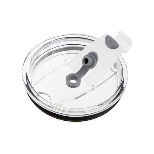 Un bicchiere smerigliato da 450 ml con coperchio e cannuccia per sublimazione