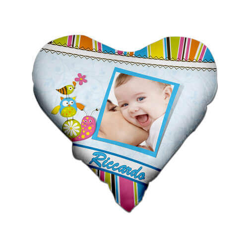 Federa in raso a forma di cuore bicolore per sublimazione - Blu