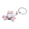 Portachiavi in metallo - spinner per sublimazione - Dog - rosa