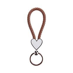 Portachiavi intrecciato cuore per la sublimazione - marrone