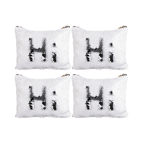 Set di 4 sacchetti per cosmetici con paillettes da stampare