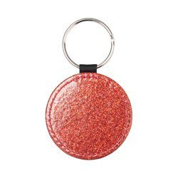 Portachiavi in ​​pelle con glitter per sublimazione - cerchio rosso