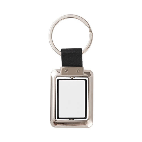 Portachiavi rotativo per chiavi a sublimazione - rettangolo su cinturino Nero