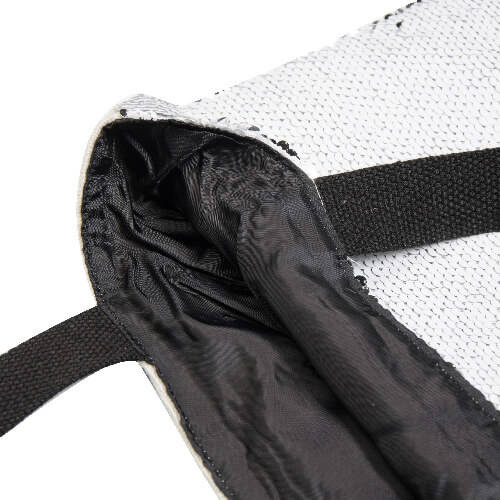 Borsa con paillettes bicolore 35 x 38 cm per sublimazione - nera