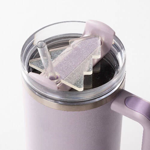 Targhetta in acrilico per tazza da 1200 ml con glitter a sublimazione - Albero di Natale