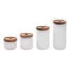 Contenitore in vetro da 450 ml con coperchio in legno per sublimazione