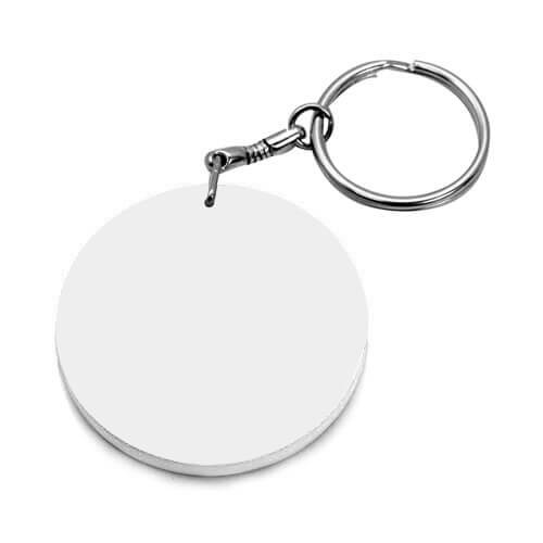 Portachiavi in plastica Tondo 39 mm Bianco Sublimazione Trasferimento termico