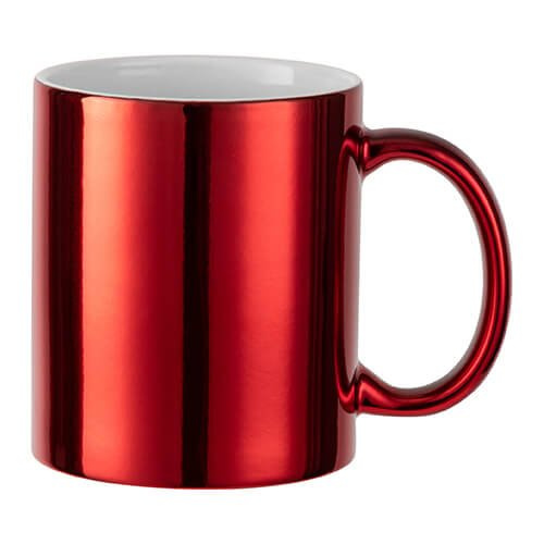 Tazza 330 ml per sublimazione - rosso, con una scatola di cartone
