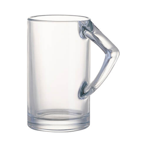 Mug in vetro da 400 ml con manico triangolare per sublimazione