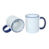 Tazza 330 ml con il manico blu scuro Sublimazione Termostampa