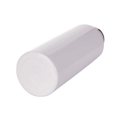 Thermos in acciaio inossidabile 350 ml con tappo avvitabile in bambù da sublimare - bianco