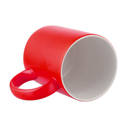 Tazza Full Color - rosso opaco con interno bianco per trasferimento termico