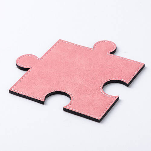 Sottobicchiere in pelle a forma di puzzle per sublimazione - rosa