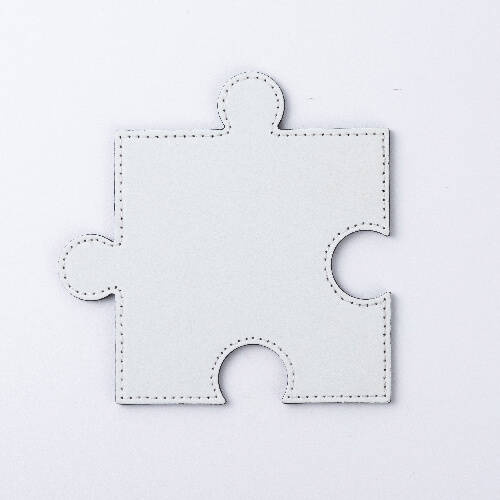 Sottobicchiere in pelle a forma di puzzle per sublimazione - bianco