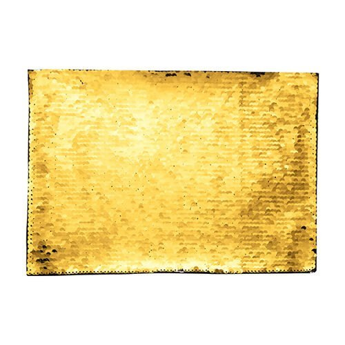 Patch paillettes  bicolore da sublimare - rettangolo oro
