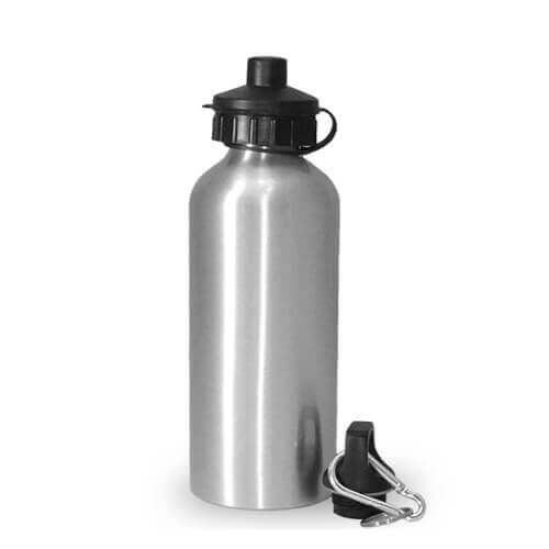 Borraccia argento per bicicletta 600 ml - Stampa sublimatica a trasferimento termico