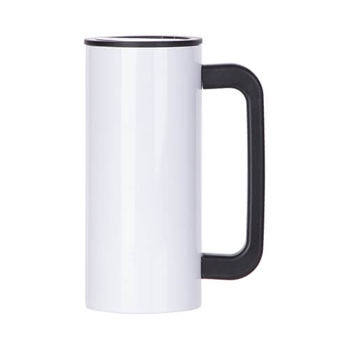 Tazza da 360 ml con manico in plastica per sublimazione - bianco