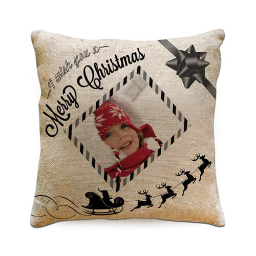 Federa in tela bicolore 38 x 38 cm per sublimazione - NATALE
