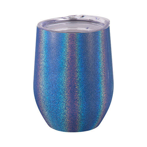 Tazza per vin brulè 360 ml per sublimazione - blu scuro con glitter