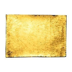 Patch paillettes  bicolore da sublimare - rettangolo oro