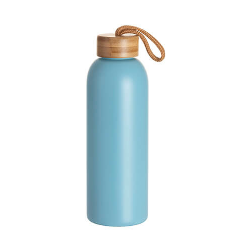 Flacone in vetro smerigliato da 750 ml con tappo in bambù per sublimazione - cielo blu