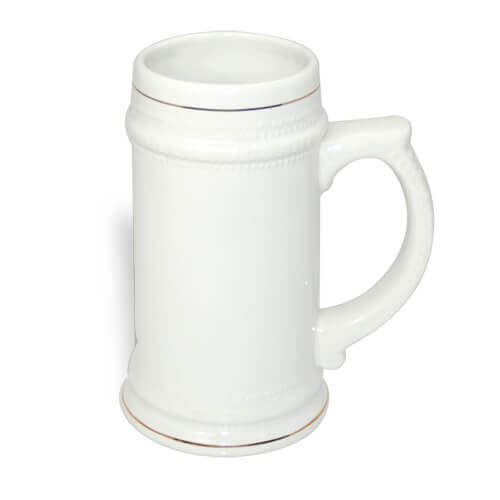 Boccale Bianco con Striscia Dorata Sublimazione Termostampa
