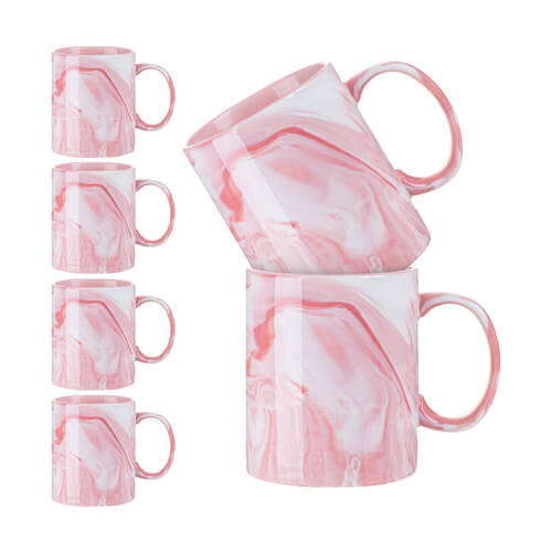 Set di 6 tazze da 330 ml per sublimazione - marmo Rosa